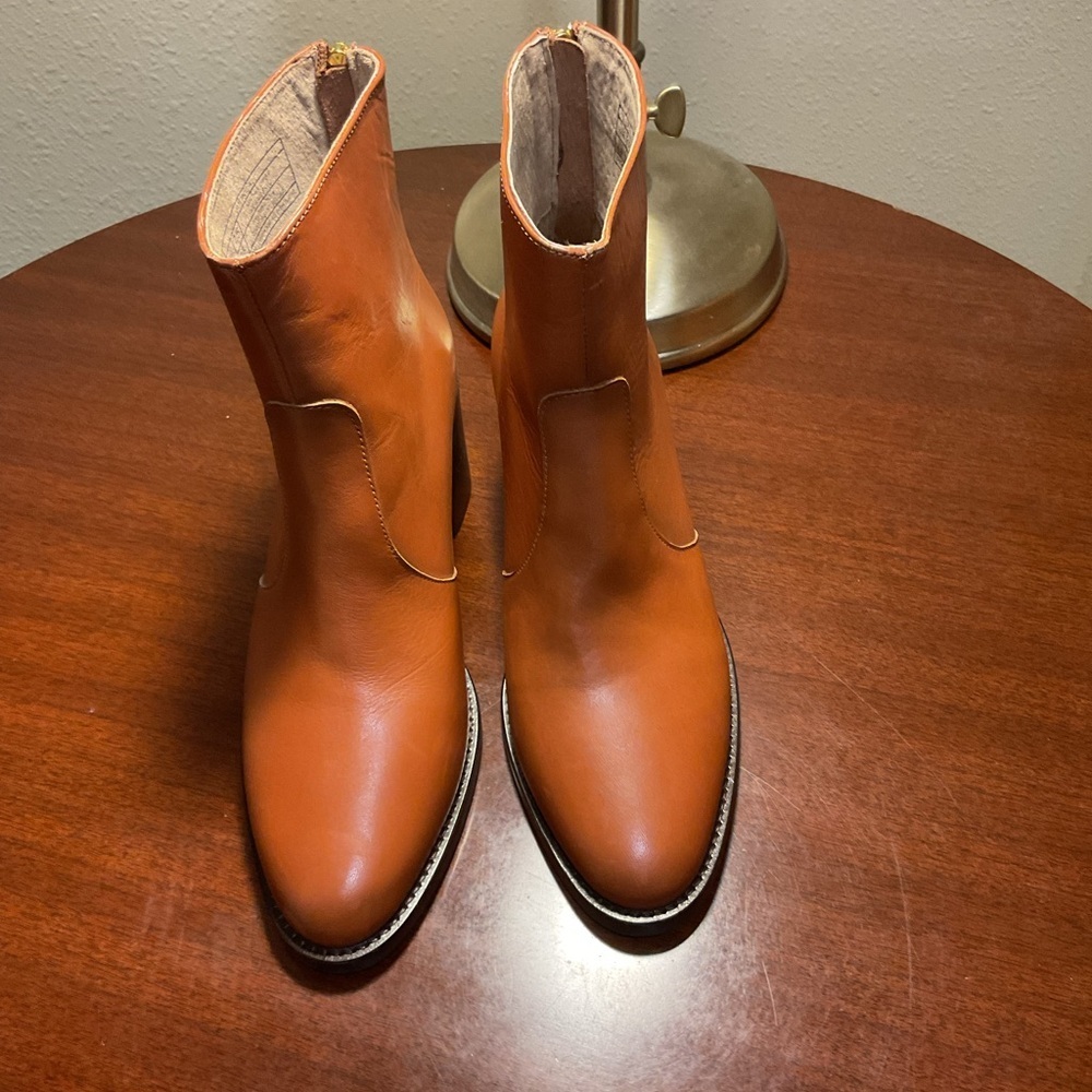 New Antonio da Faria Monica Leather Back Zip Ankle Boots Size 7.5 - Picture 4 of 8